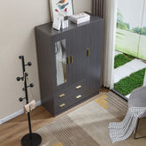 3 Door Wardrobe with Mirror Closet Clothes Storage  WD-115 Straight Oak